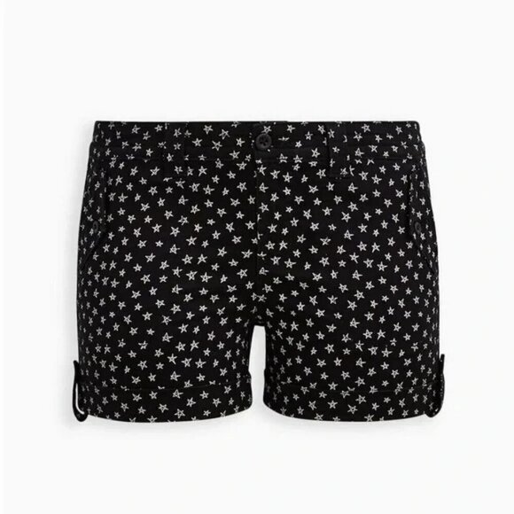 Torrid Women's Plus 18 Stars 3.5 Inch Military Stretch Twill Mid-Rise Black Shor - Picture 1 of 12